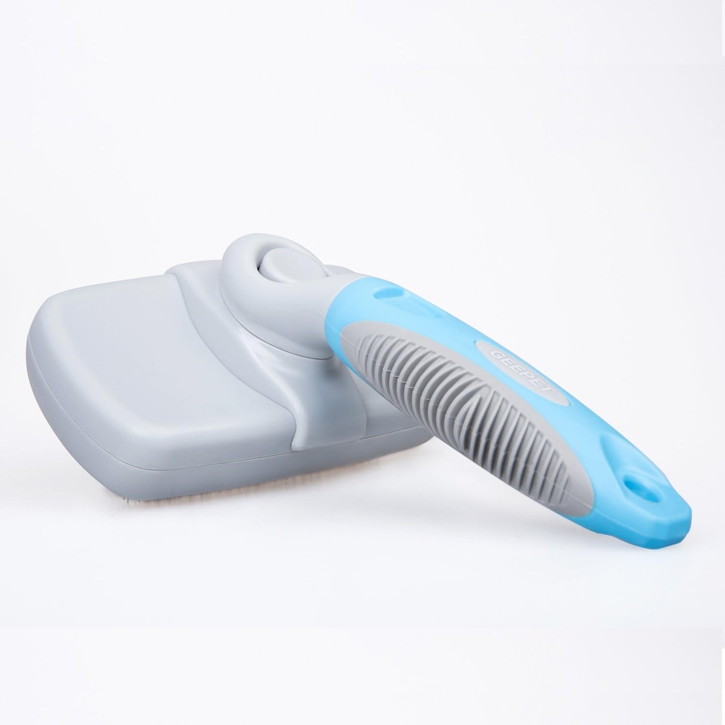 Self Cleaning Slicker Brush for Dogs and Cats - Easy to Clean Pet Grooming Brush Removes Mats and Loose Hair with Minimal Effort and Comfort - Suitable for Long or Short Hair (Medium-Large)