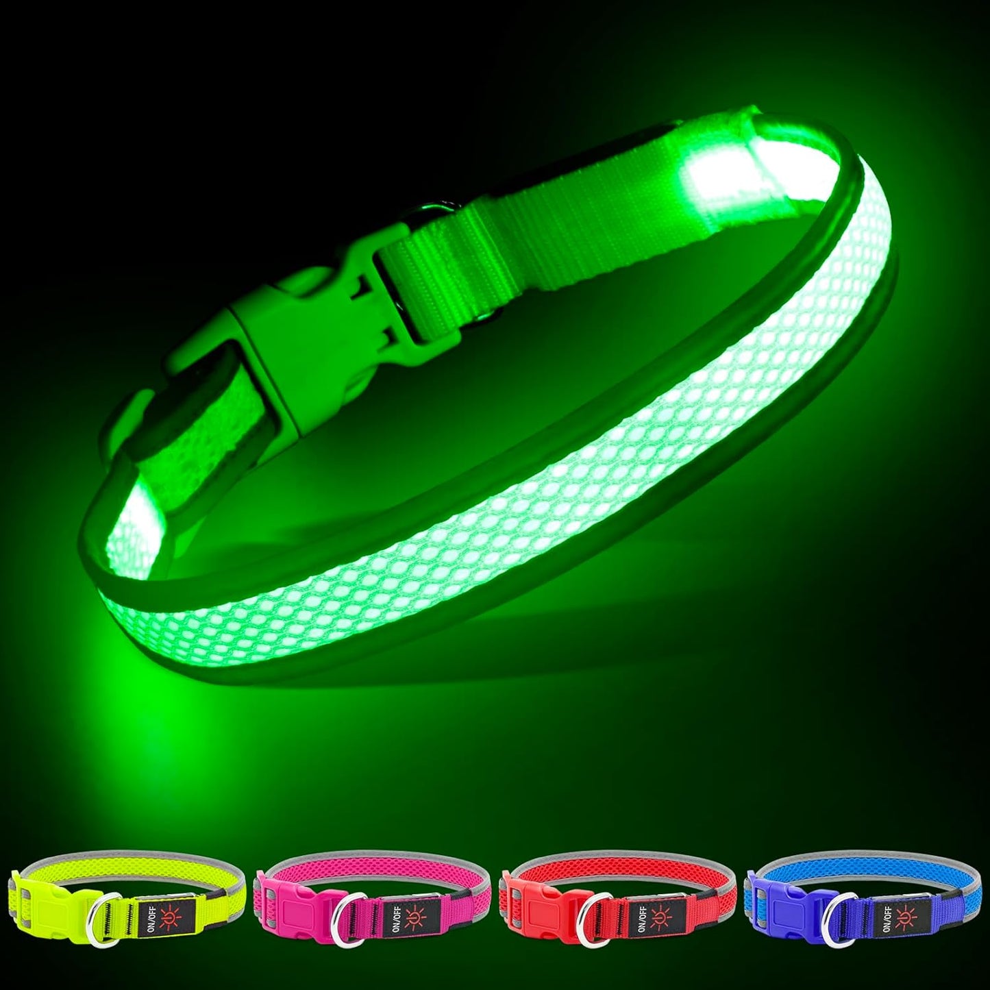 USB Rechargeable LED Puppy Collar Super Bright Adjustable Glowing Dog Lights