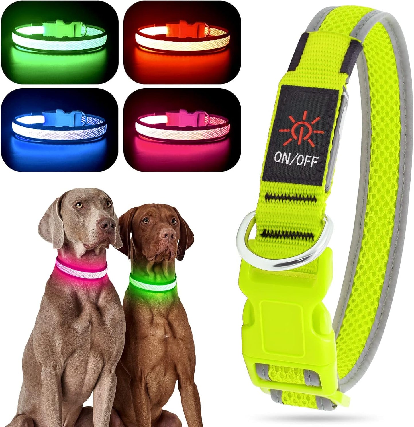 USB Rechargeable LED Puppy Collar Super Bright Adjustable Glowing Dog Lights