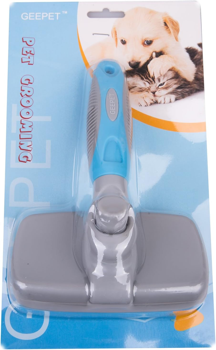 Self Cleaning Slicker Brush for Dogs and Cats - Easy to Clean Pet Grooming Brush Removes Mats and Loose Hair with Minimal Effort and Comfort - Suitable for Long or Short Hair (Medium-Large)