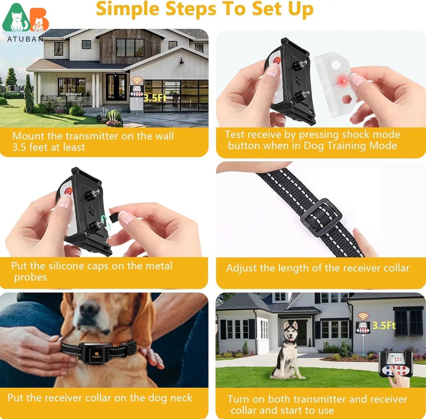 Invisible Fence for Dogs,2-In-1 Electric Dog Fence&Remote Training Collar,Wireless Dog Fence IPX6 Waterproof Training Collar
