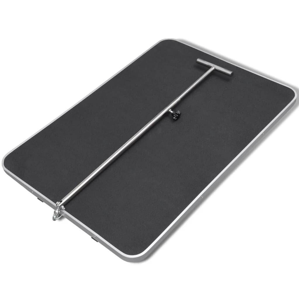 Dog Grooming Table Black Engineered Wood with Rubber Surface Medium