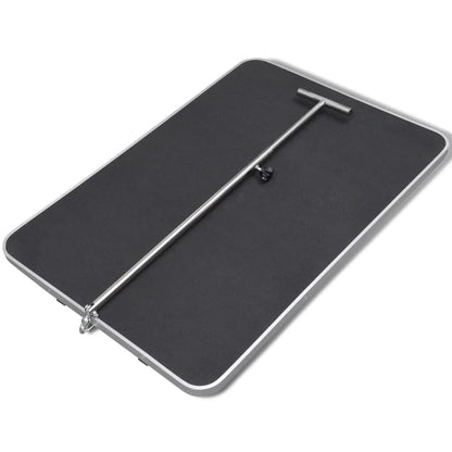 Dog Grooming Table Black Engineered Wood with Rubber Surface Medium