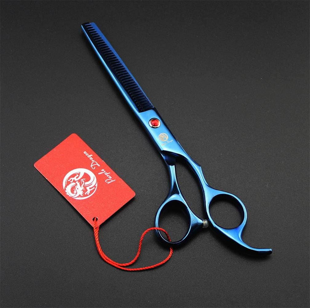 Professional 7.0 Inch 4PCS Pet Grooming Scissors Kit Japan Premium Steel Straight & Curved & Thinning Blade Dog Hair Cutting Shears Set with Case