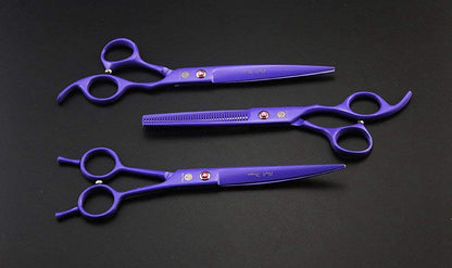 7.0 Inch Rhinestone Decoration 3PCS Pet Grooming Scissors Dog Hair Cutting & Thinning Shears Set