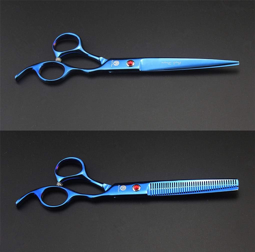 Professional 7.0 Inch 4PCS Pet Grooming Scissors Kit Japan Premium Steel Straight & Curved & Thinning Blade Dog Hair Cutting Shears Set with Case