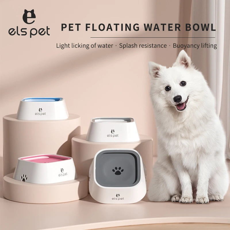 Elspet Dog Drinking Water Bowl Floating Non-Wetting Mouth Vehicle Mounted Floating Dog Cat Bowl without Spill 1L Water Dispense