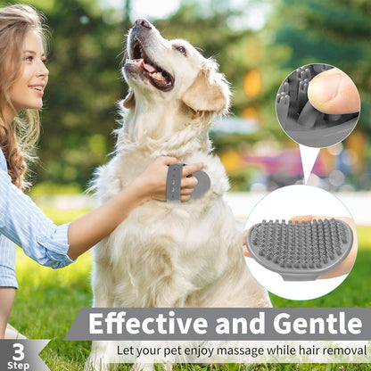 3PCS Dog Bath Brush Scrubber,Shamp
