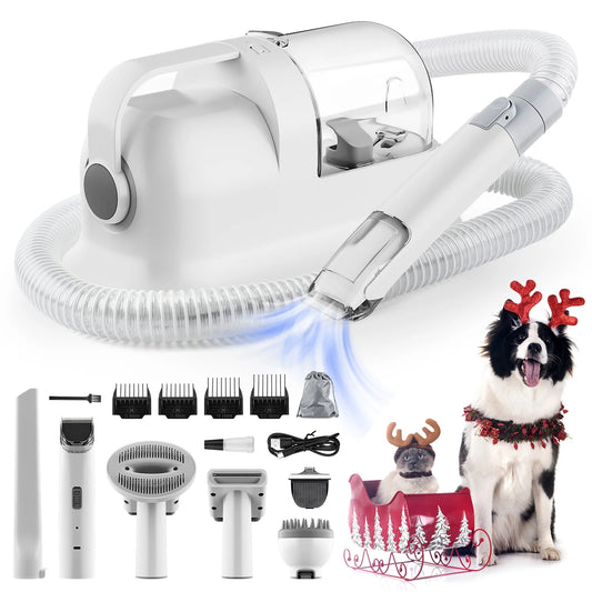 Dog Grooming Kit ＆Vacuum Pet Grooming Vacuum with 12Kpa Maximum Suction Power, 1.4L