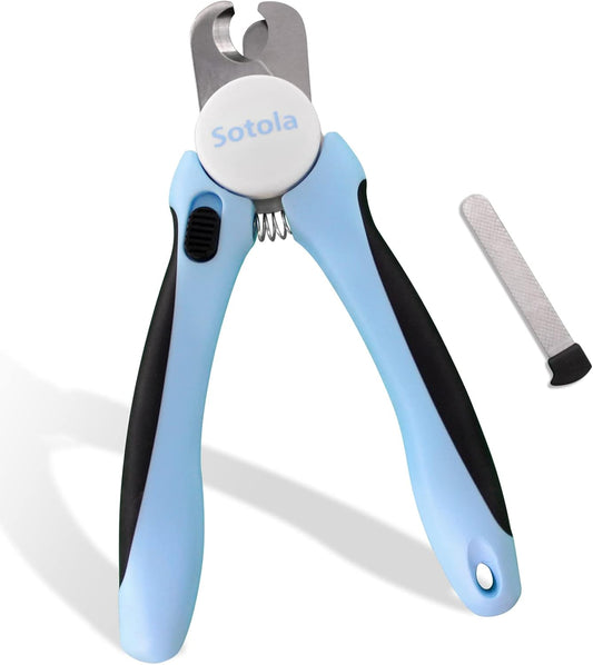 Dog Nail Clippers and Trimmers-With Safety Guard to Avoid over Cutting Nails, Razor Sharp Blade, Free Nail File, Professional Grooming Tool for Pets.