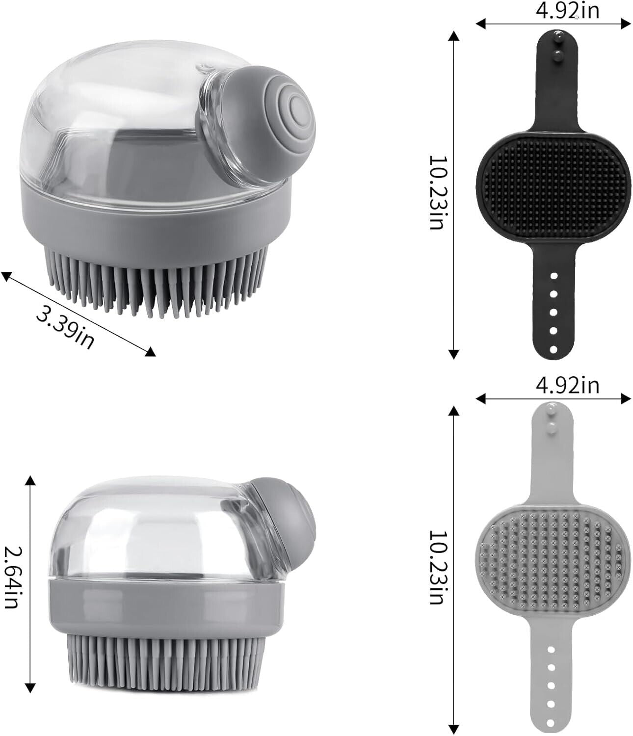 3PCS Dog Bath Brush Scrubber,Shamp