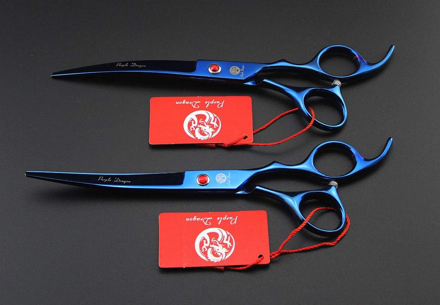 Professional 7.0 Inch 4PCS Pet Grooming Scissors Kit Japan Premium Steel Straight & Curved & Thinning Blade Dog Hair Cutting Shears Set with Case