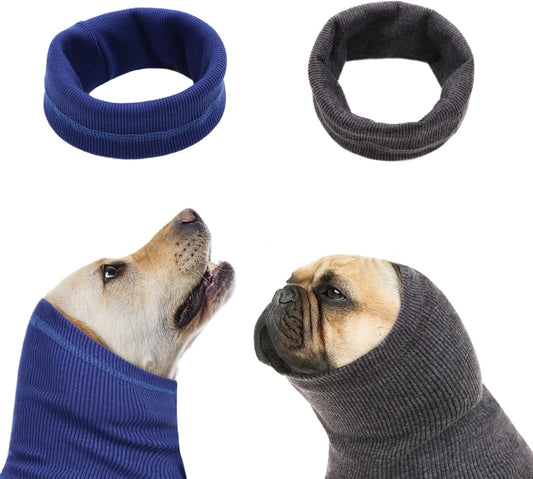 2Pcs Dog Quiet Ear Cover for Ear Protection, Pet Hood Earmuffs for Anxiety, Noise, Calming, Warm Bathing Grooming, Stretchy Head Sleeve Snood for Puppy Cats M