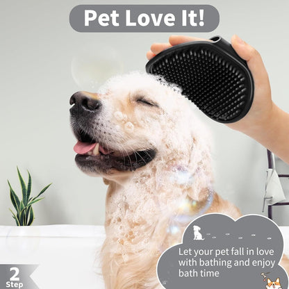 3PCS Dog Bath Brush Scrubber,Shamp