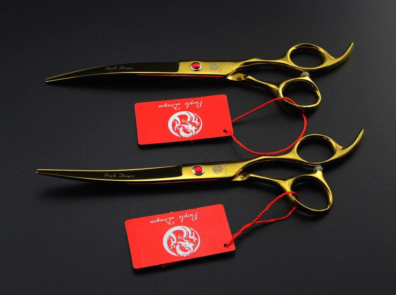 Professional 7.0 Inch 4PCS Pet Grooming Scissors Kit Japan Premium Steel Straight & Curved & Thinning Blade Dog Hair Cutting Shears Set with Case