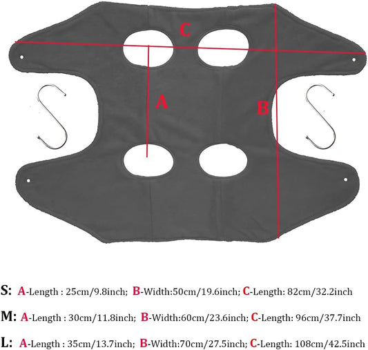 Dog/Cat Harness Hammock Helper for Grooming, Dog Nail Trimming Restraints Bag, Pet Grooming Bathing Supplies M Grey