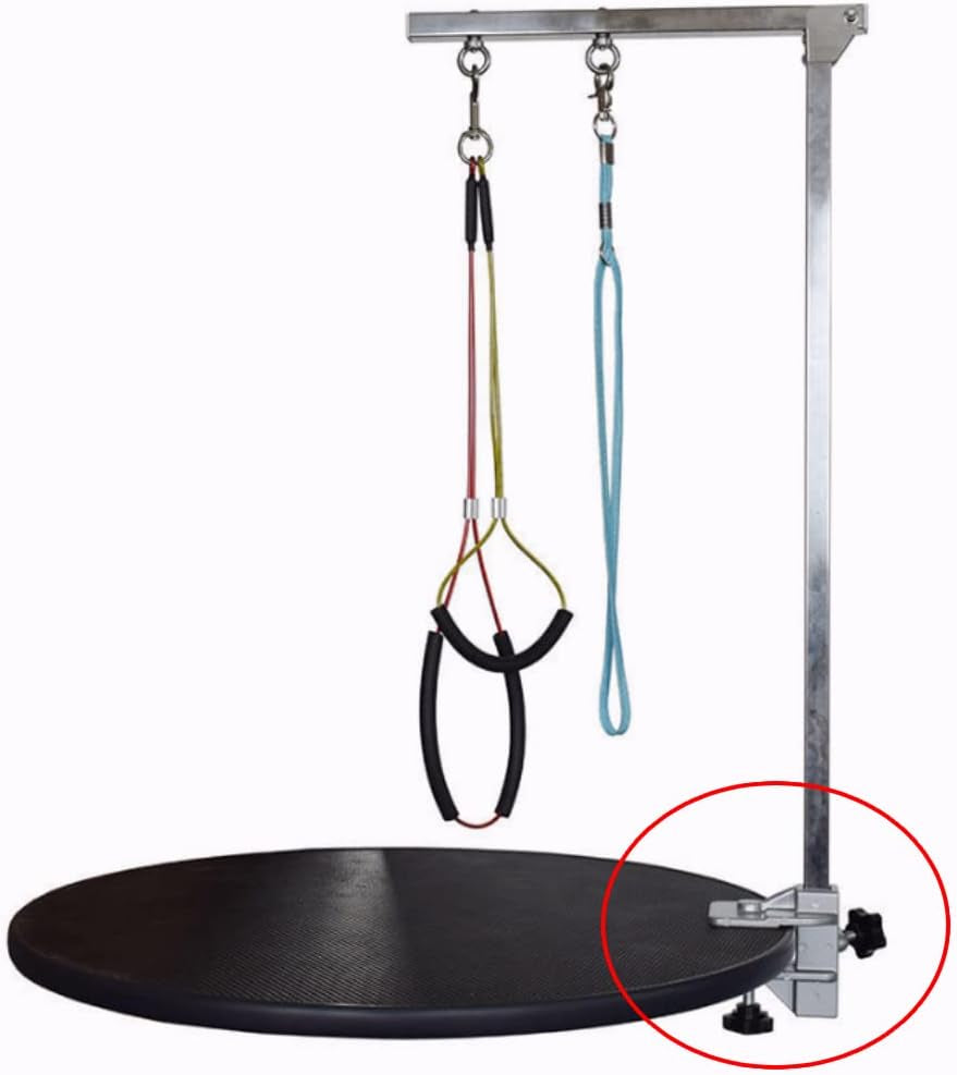 Pet Grooming Table Arms Clamp - Metal Dog Grooming Table Arm H Bar Clamp Holder Aid Accessory Hair Dryer Clamp Clip Pet Grooming Table Accessories(Inner Dia 2.3×2.3Cm)