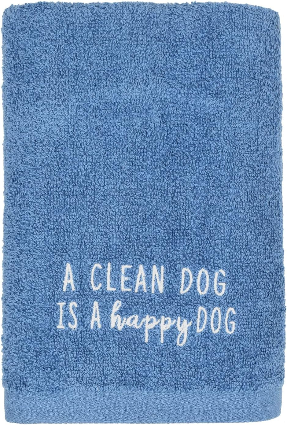 Dog Towels for Drying Dogs Large, 100% Cotton Puppy Bath Towel, Ultra Soft 450 GSM Super Absorbent Quick Dry Pet Grooming Supplies, 20X40 Inches, Medium Blue