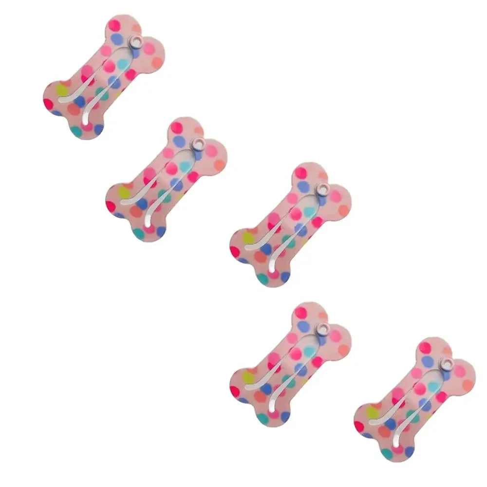 5Pcs Pet Colorful Hairpin Puppy Mini Dog Bone Hair Clips Pet Hair Grooming Clips Dog Hair Accessories